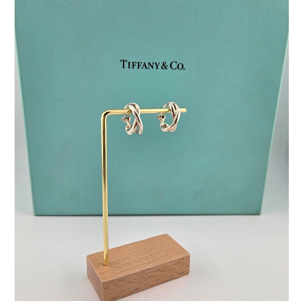 Tiffany & Co. Paloma Picasso X Graffiti Double Hoop Clip On Earrings Silver 925
